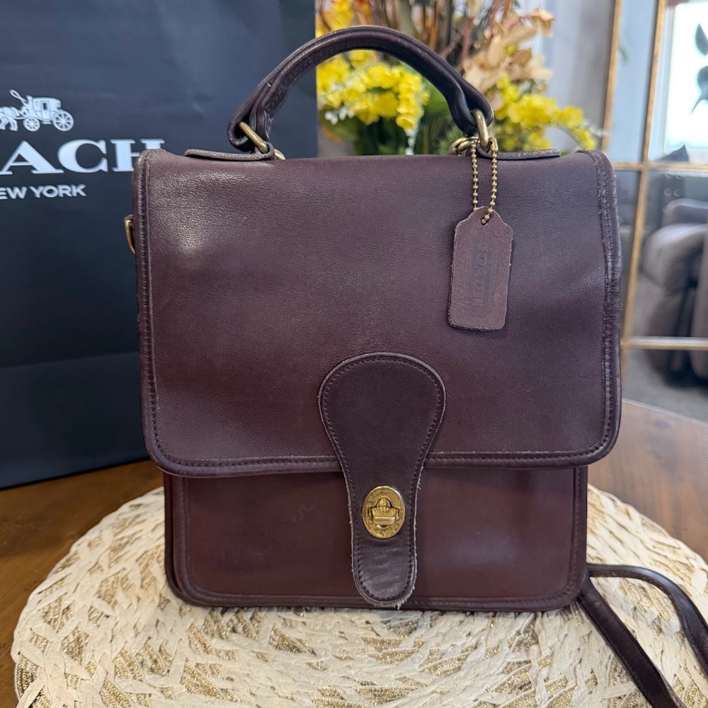 Vintage Coach Station Bag 5130 Mahogany Brown Leather Crossbody Purse - Picture 13 of 13